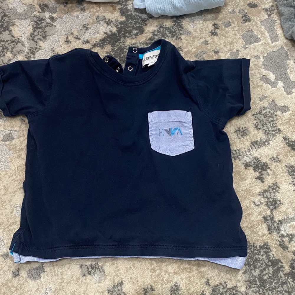 Navy Kids Shirt with Pocket 24 months Emporio armani